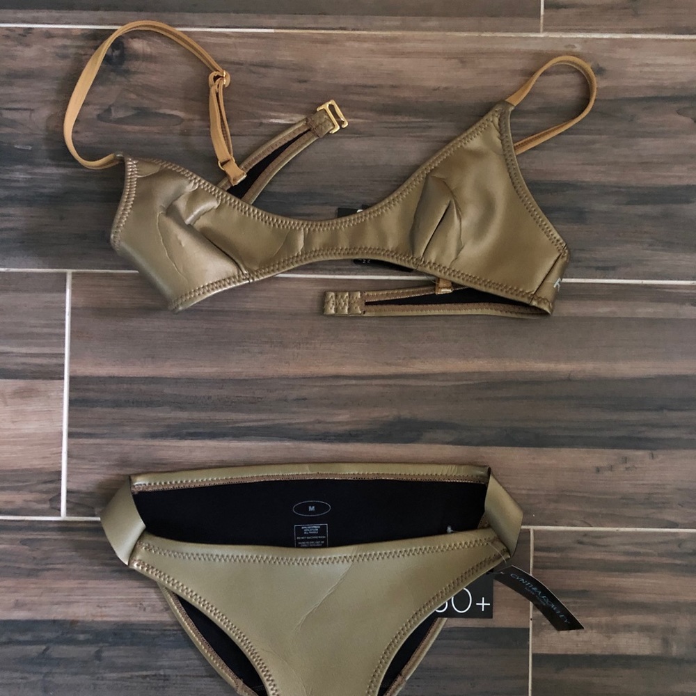 Cynthia Rowley gold neoprene bikini, size M/L